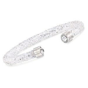 Swarovski Crystaldust White Crystal & Silver Cuff Bracelet